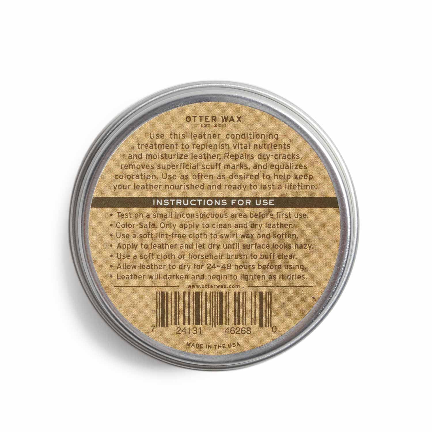 Otter Wax Leather Salve All-Natural Universal Conditioner With Carnauba And Shea Butter