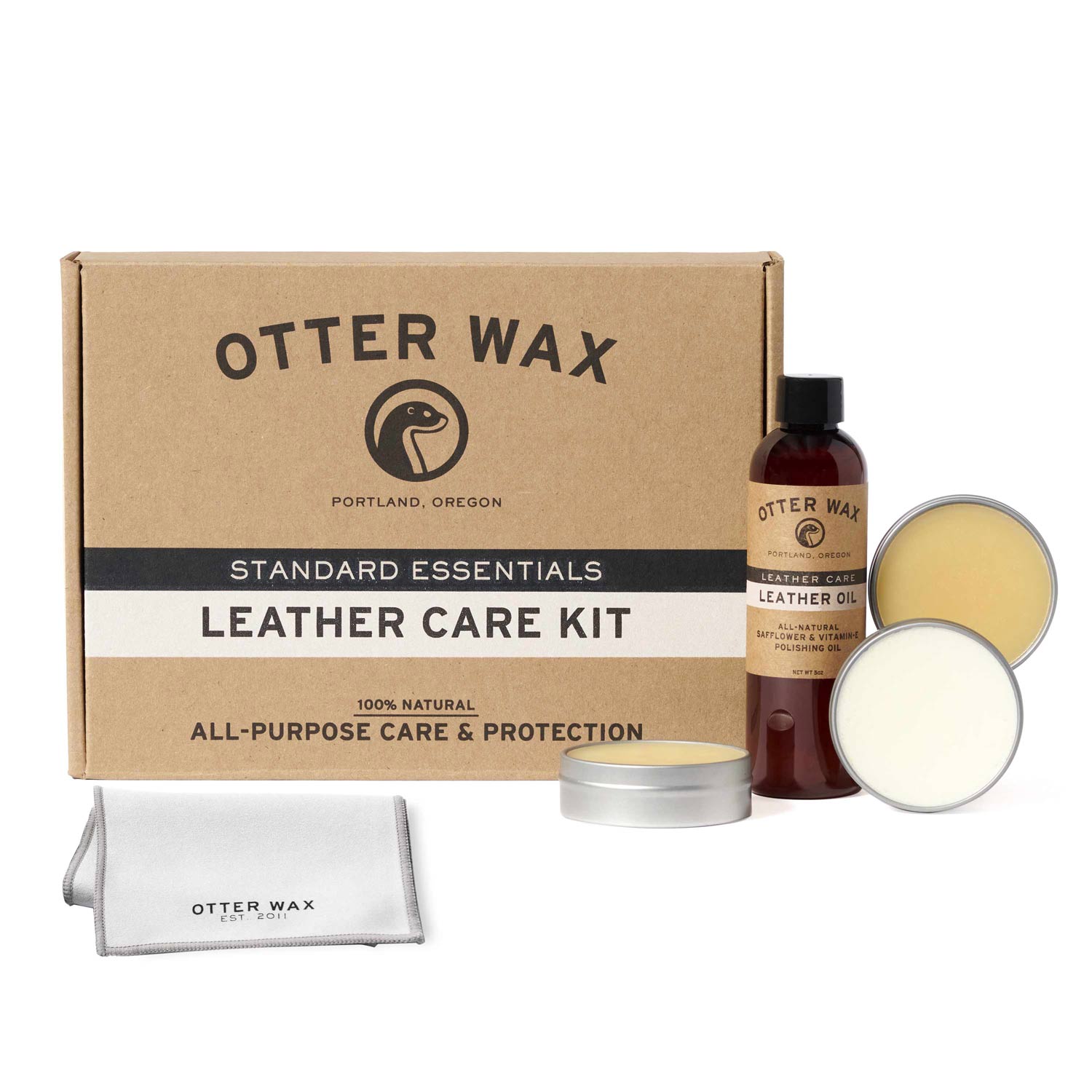 Otter Wax Leather Care Kit | Best Leather Care Products To Condition Clean Waterproof And Polish Leather Boots Jackets Furniture Auto Seats And Car Interiors Bags Cases And More