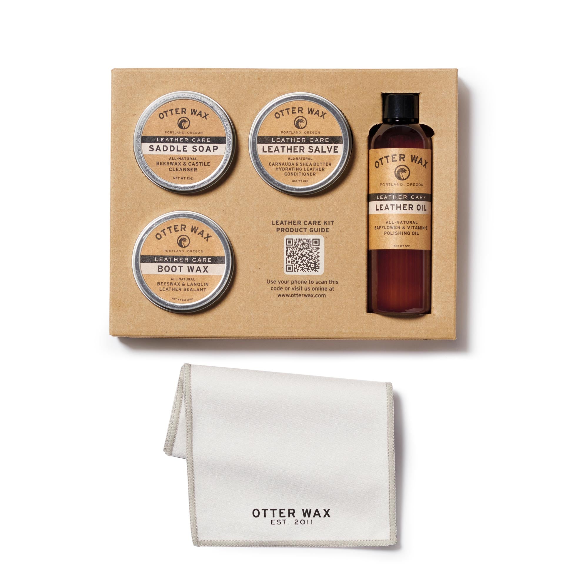 Otter Wax Leather Care Kit | Best Leather Care Products To Condition Clean And Waterproof Leather Boots Jackets Furniture Bags And More