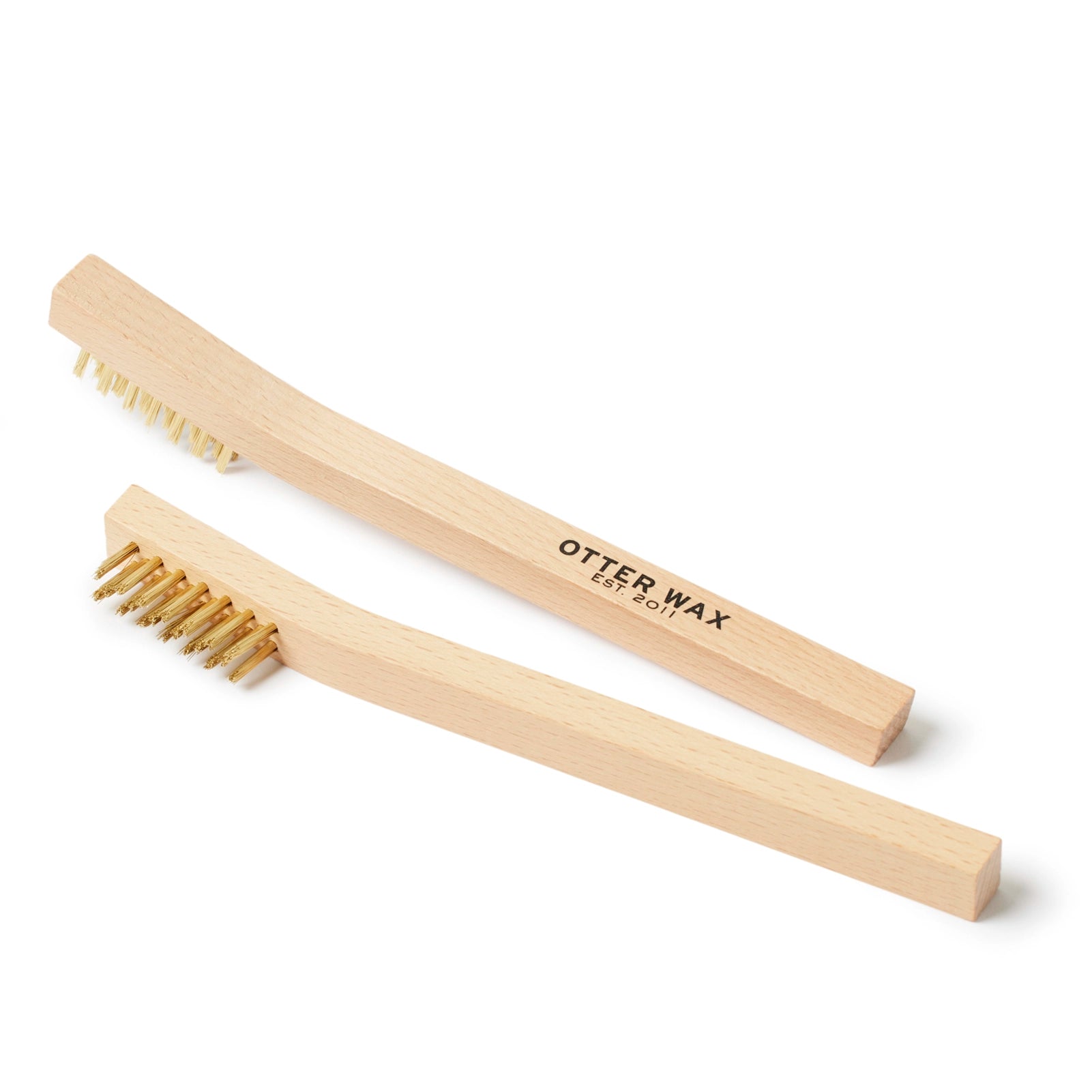 Otter Wax Brass Bristle Leather Scrub Brush