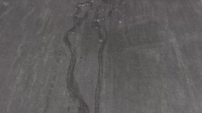 water flowing down waxed canvas treated with otter wax