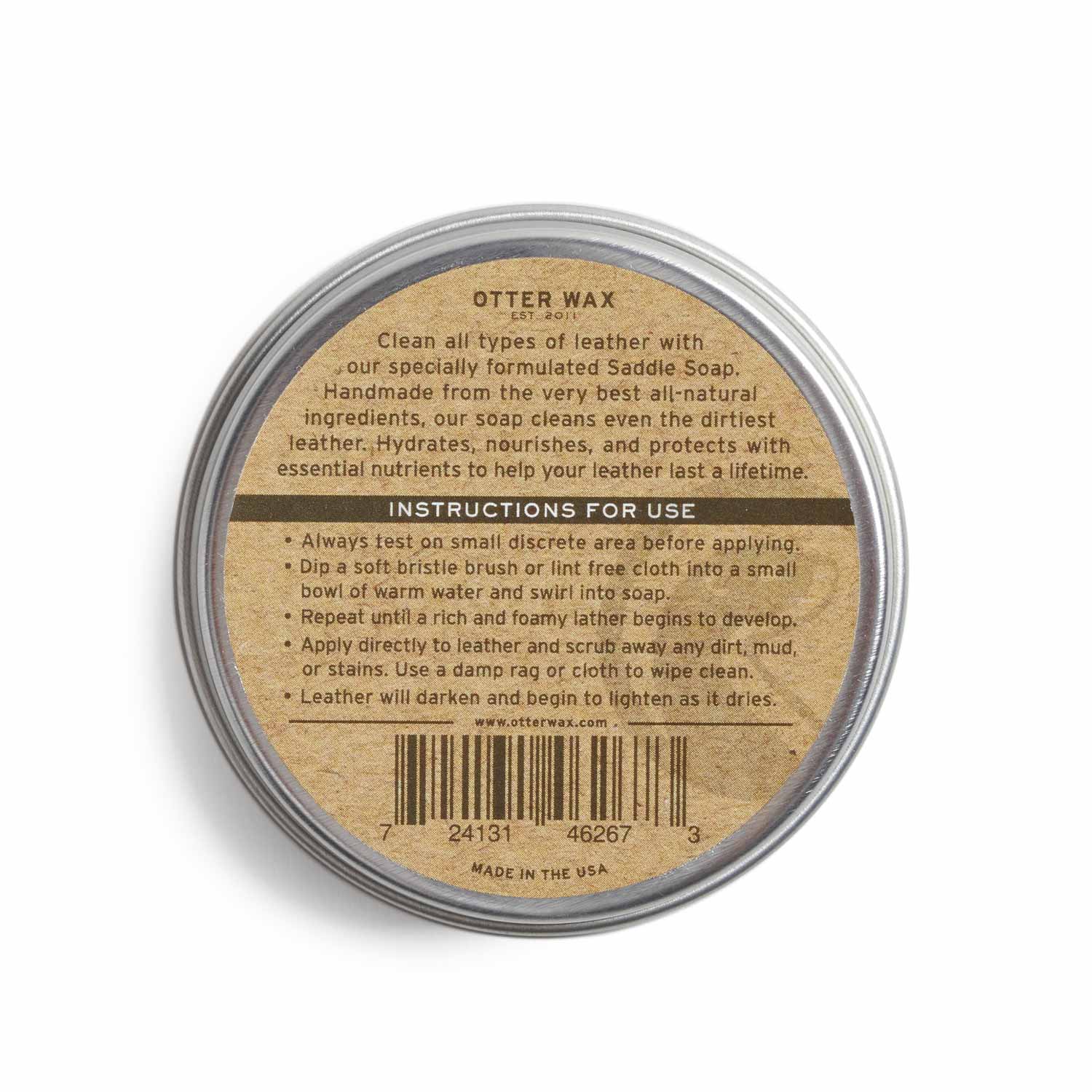 Otter Wax Saddle Soap All-Natural Beeswax And Castile Soap For Cleaning Leather