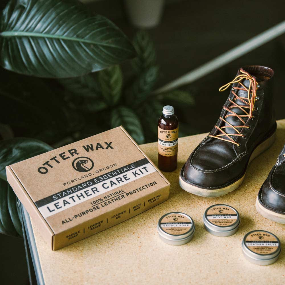 Otter Wax Leather Care Kit | Best Leather Care Products To Condition Clean Waterproof And Polish Leather Boots Jackets Furniture Auto Seats And Car Interiors Bags Cases And More