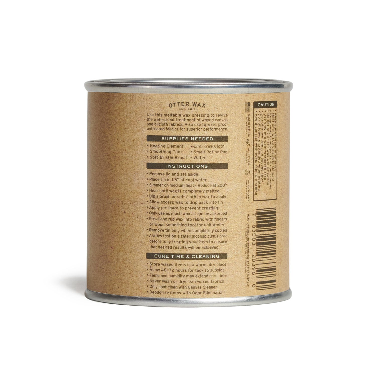 Otter Wax Heat Activated Fabric Dressing For Waterproofing Oilcloth Tincloth And Waxed Canvas - Best Natural Wax Waterproof 