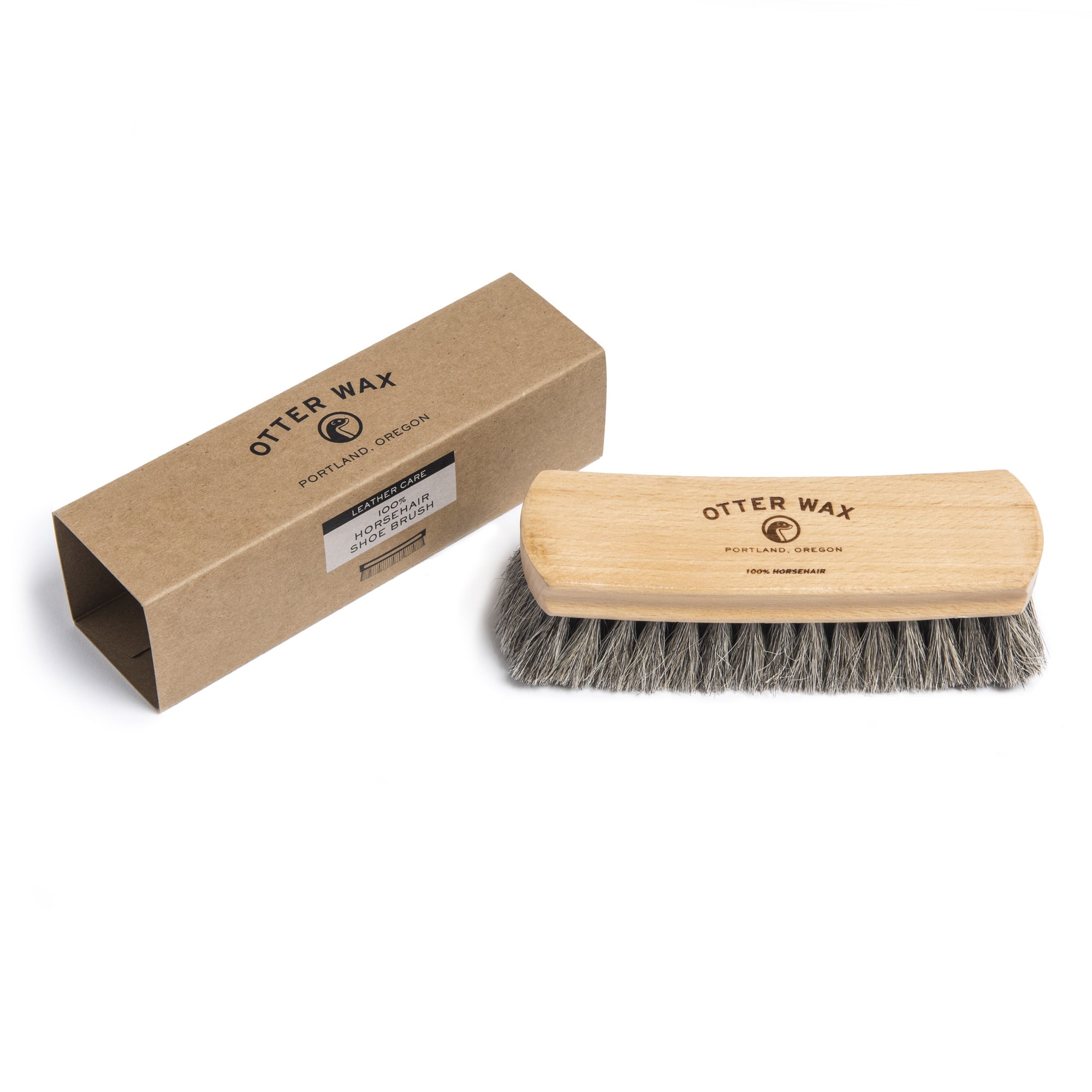 Otter Wax Deluxe Horsehair Hand Brush Soft Bristles For Buffing Leather Shoes Boots And Furniture