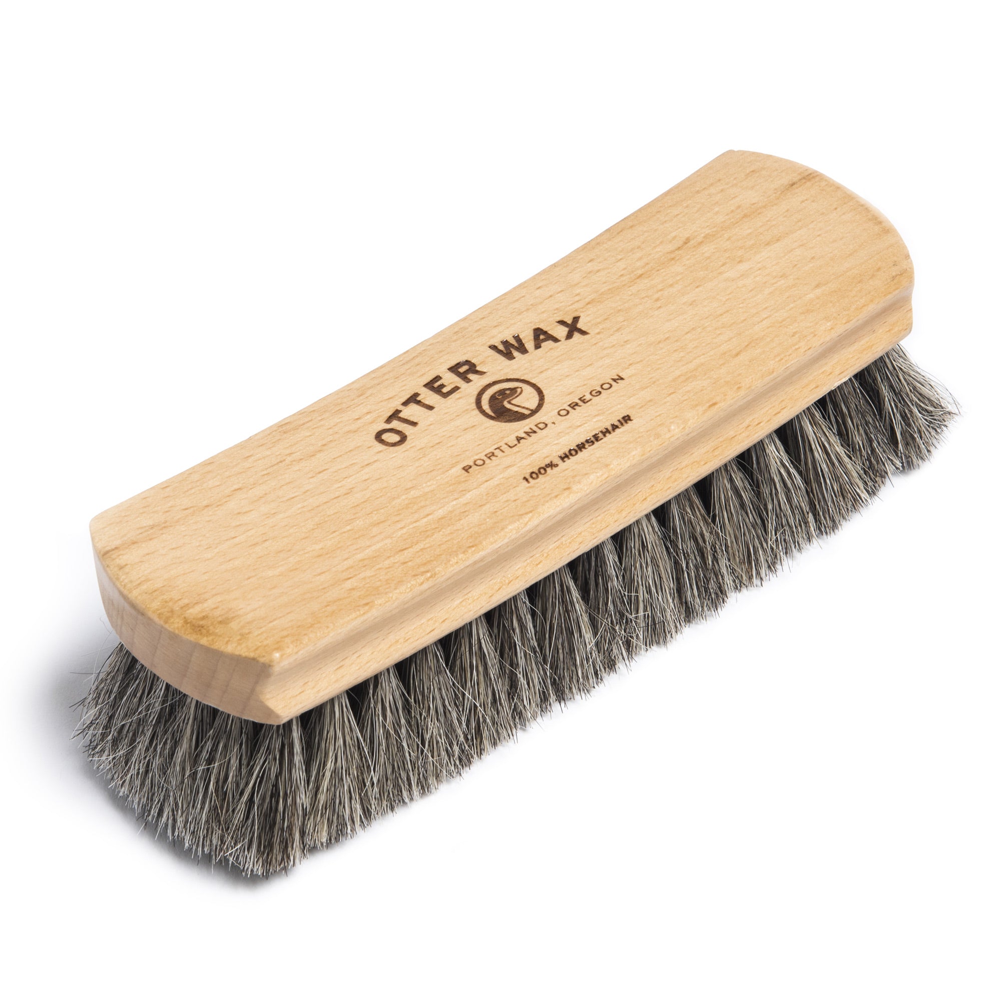 Otter Wax Deluxe Horsehair Hand Brush Soft Bristles For Buffing Leather Shoes Boots And Furniture